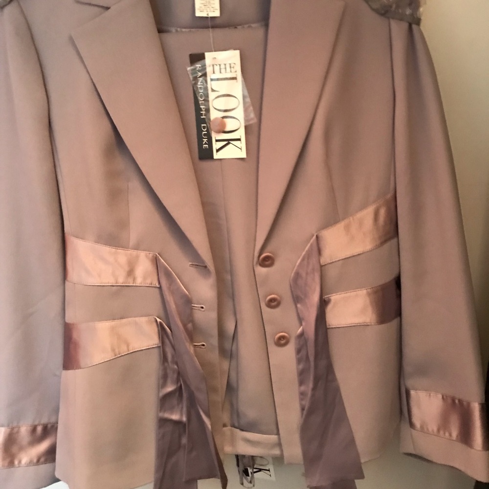 The Look by Randolph Duke 2 piece Champaign Vintage Blazer/Jacket w/ pant Sz 4